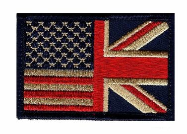 Le drapeau de pays BRITANNIQUE fait sur commande raccorde les corrections brodées par habillement tissées par Grande-Bretagne