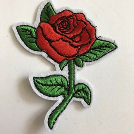 La coutume de papillon de fleur de Rose tissée Badges des corrections pour l'habillement de vêtement