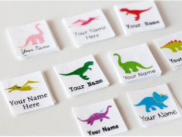 La coutume animale de conception d'enfants a imprimé le dinosaure imprimé par coton de labels d'habillement