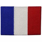 Le fer de broderie de la France sur le drapeau raccorde les corrections faites sur commande lavables de tissu