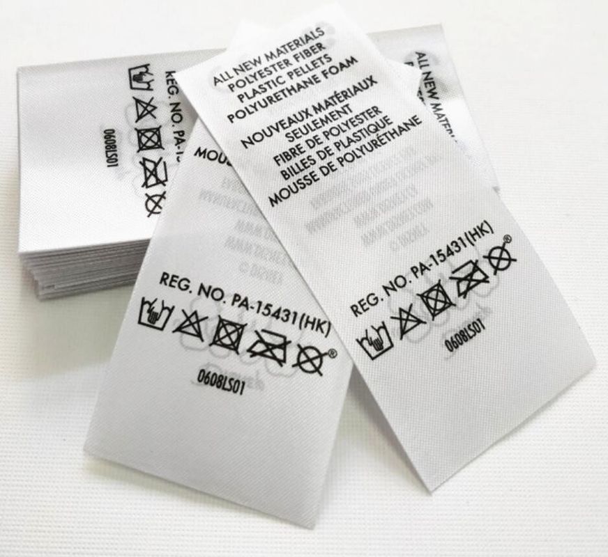 Heat Transfer Swimwear Nylon Satin Wash Care Label / Heat Press Tagless Labels