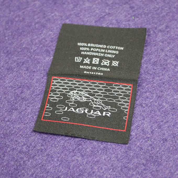 Fer lavable tissé de vêtement de coton de label de pli d'extrémité d'habillement sur des labels d'habillement