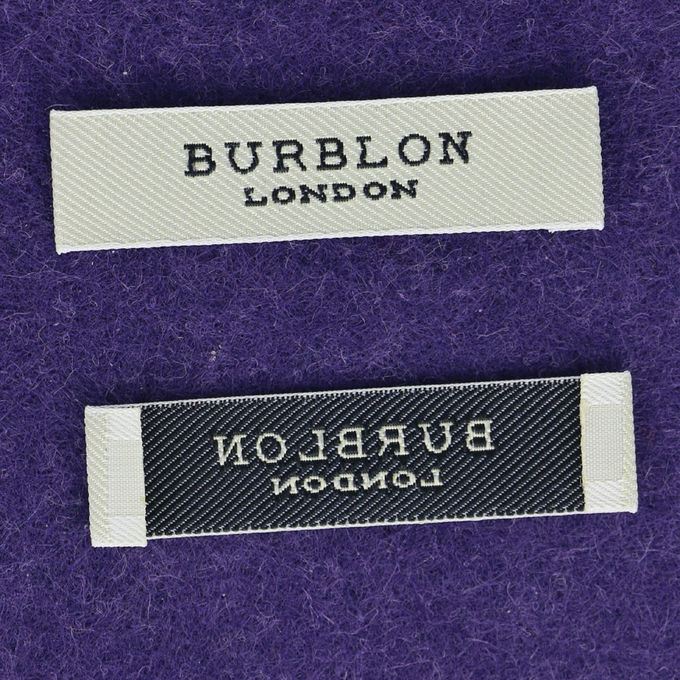 Labels de mode tissés par cou de vêtement avec votre texte, pli de boucle de pli d'extrémité