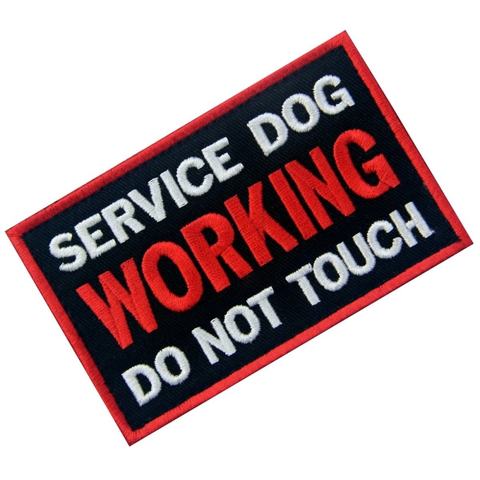 NE ME TOUCHEZ PAS les corrections tissées par broderie faite sur commande d'insignes de tissu pour des chiens d'utilité